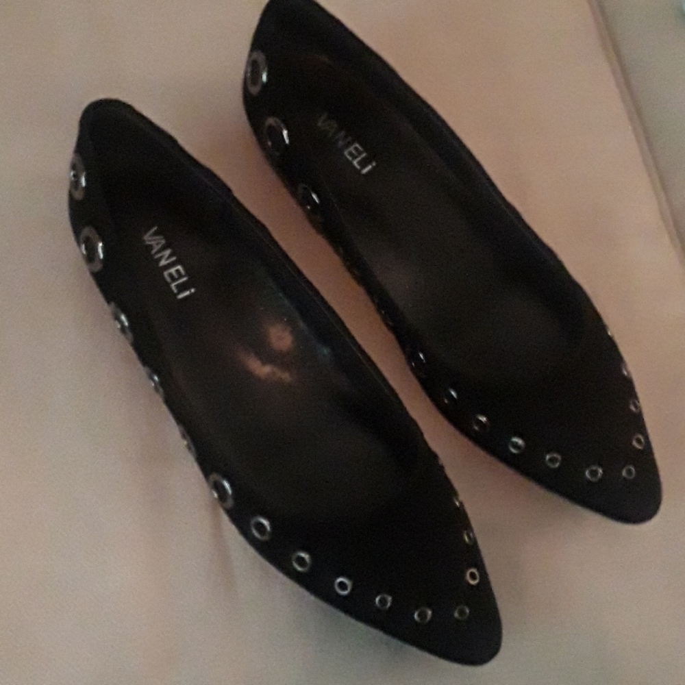 Vaneli black suede flats 9.5 N